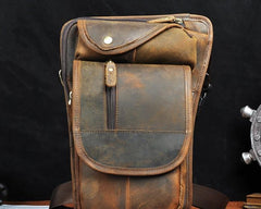 Cool Leather Drop Leg Bag Belt Pouches Mens Waist Bag Shoulder Bag for Men