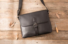 Cool Leather Mens Small Messenger Bag Side Bag Shoulder Bags for Men