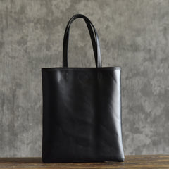 Black Women Small Leather Tote Bag For Women