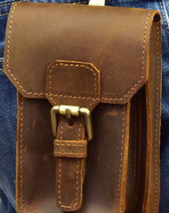 MEN LEATHER Belt Pouch WAIST BAG HIP PACK BELT BAG Cell Phone Holster