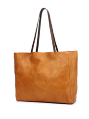 Fashion Brown Large Leather Tote Bag Shopper Bag Big Black Tote Purse For Women