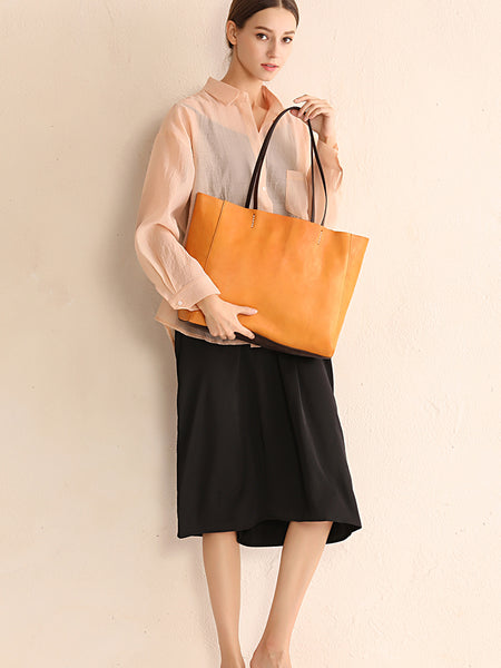 Fashion Brown Large Leather Tote Bag Shopper Bag Big Black Tote Purse For Women DDJ04351038