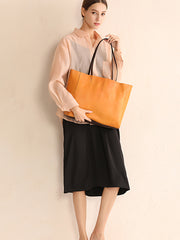 Fashion Brown Large Leather Tote Bag Shopper Bag Big Black Tote Purse For Women