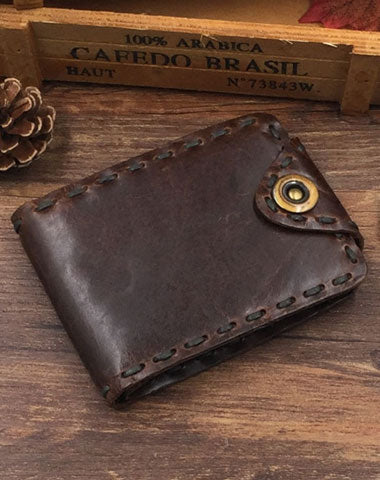 Handmade Leather Small Mens Wallet Bifold billfold Wallet for Men