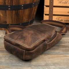 Leather Mens Cool Sling Bag Crossbody Bag Chest Bag for men