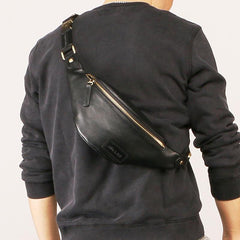 Leather Mens FANNY PACK MENS WAIST BAG HIP PACK BELT BAG FOR MEN