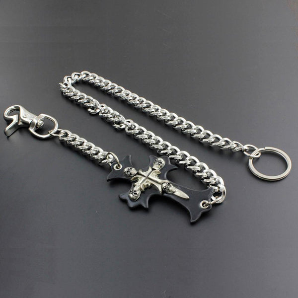 25 Inch Solid Stainless Steel Cross Wallet Chain Cool Punk Rock Biker Trucker Wallet Chain Trucker Jean Chain for Men