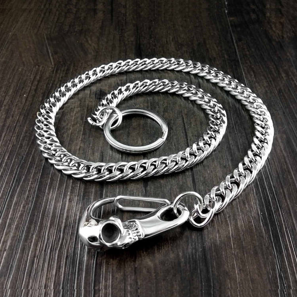 22 Inch Solid Stainless Steel Skull Wallet Chain Cool Punk Rock Biker Trucker Wallet Chain Trucker Jean Chain for Men