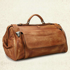 Vintage Leather Mens Large Doctor Bag Weekender Bag Doctor Travel Bag Duffle Bag for Men
