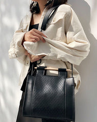 Fashion Black Leather Womens Unique Handbag Purse Shoulder Bag For Women