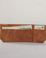 Leather Men Slim Small Wallet Trifold Small Vintage billfold Wallet for Men