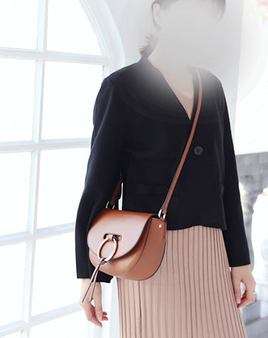 Stylish Saddle LEATHER WOMENs SHOULDER BAGs Purse FOR WOMEN