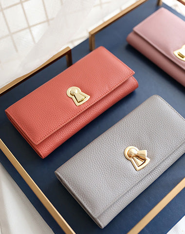 Stylish Leather Womens Bifold Long Wallet for Women Clutch Wallet