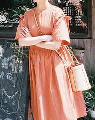 Cute LEATHER WOMENs Barrel Handbags SHOULDER Purse FOR WOMEN