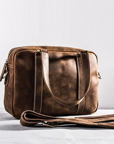 Leather Small Messenger Bag for men Vintage Handbag Shoulder Bag for men