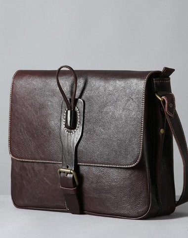 Cool Leather Mens Shoulder Bag Messenger Bag Bike Bag Cycling Bag for men