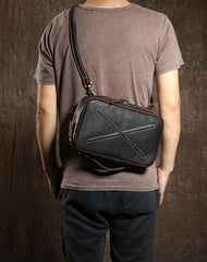 Cool Leather Mens  Small Shoulder Bag Messenger Bag Cycling Bag for men
