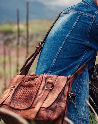 Cool Leather Mens Messenger Bag Shoulder Bags Vintage Crossbody Bag for Men