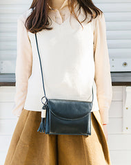 Stylish LEATHER WOMENs Cute Mini SHOULDER Bag Purse with Tassels