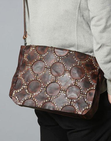 Cool Leather Mens Shoulder Bag Messenger Bag Cycling Bag for men