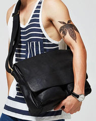 Handmade Leather Mens Cool Shoulder Bags Messenger Bag for men