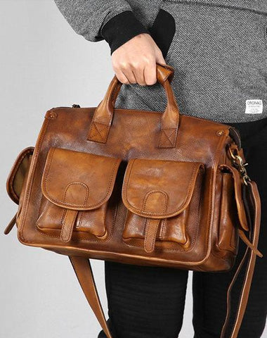 Leather Mens Cool Messenger Bag Travel Bag Business Bag Laptop Bag for men