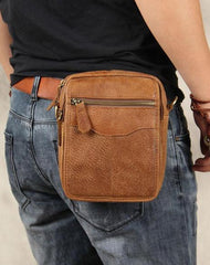 Leather Belt Pouch Mens Small Cases Waist Bag Hip Pack Fanny Pack for Men