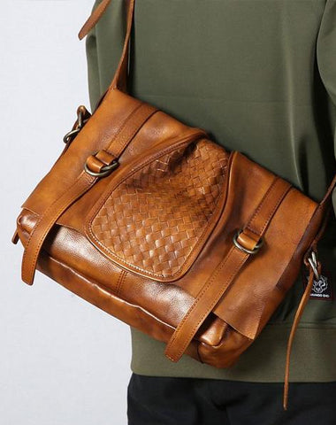 Leather Cool Mens Shoulder Bag Messenger Bag Cycling Bag for men