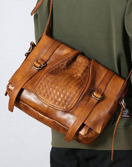 Leather Cool Mens Shoulder Bag Messenger Bag Cycling Bag for men