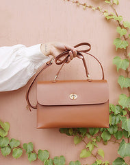 Brown Leather Women Handbag Shoulder Bag Work Bag For Women