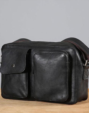 Leather Mens Cool Small Shoulder Bag Messenger Bag Cycling Bag for men