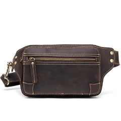 Vintage Leather Fanny Pack Mens Waist Bag Hip Pack Belt Bag Bumbag for Men