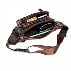 Vintage Leather Fanny Pack Mens Waist Bag Hip Pack Belt Bag Bumbag for Men