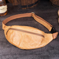 Vintage Leather Fanny Pack Mens Waist Bag Hip Pack Belt Bag Bumbag for Men