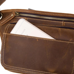 Vintage Leather Fanny Pack Mens Waist Bag Hip Pack Belt Bag Bumbag for Men