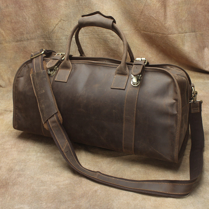 Vintage Cool Leather Mens Weekender Bag Travel Bag Duffle Bag
