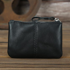 Vintage Small Slim Wallet Leather Men's Wallet Black Front Pocket Wallet Coin Holder Card Holder For Men