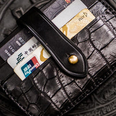 Handmade Leather Mens Cool billfold Wallets Card Holder Small Card Slim Wallets for Men