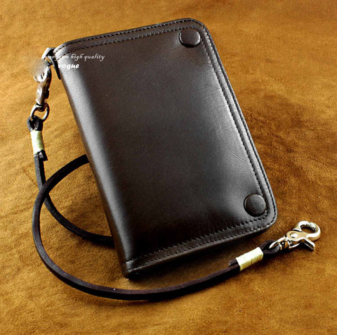 Cool Wallet With Chain For Men Leather Men's Small Biker Chain Wallet Biker Wallet  - EverHandmade