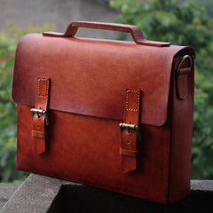 Cool Handmade Leather Mens Briefcase Business Laptop Briefcase for men