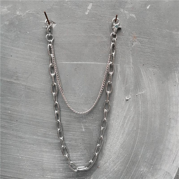 Badass Double Mens Silver Long Wallet CHain Pants Chain jeans chain jean chain F ZJWW00201012