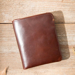 Cool Brown Leather Mens Small Wallets Bifold Black Vintage Slim billfold Wallet for Men