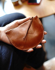 Vintage Women Leather Zip Coin Pouch Saddle Coin Wallet Change Wallet For Women