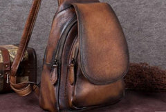 Vintage Womens Leather Backpack School Backpack Purse Small Backpack For Women