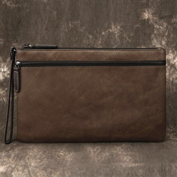 COOL MEN LEATHER ZIPPER LONG CLUTCH WALLETS - Back View