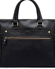 Cool Black Leather Mens Briefcase 13inch Work Bag Business Bag For Men