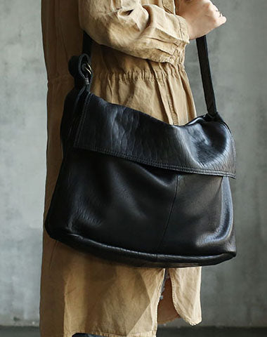 Vintage WOMENs LEATHER Large Messenger Bag Shoulder Bag Purse FOR WOMEN