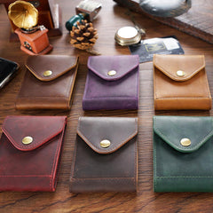 Leather Small Mens Wallet Zipper billfold Front Pocket Wallet Driver's License Card Wallet for Men