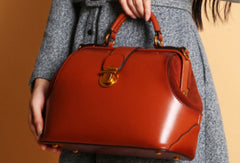 Handmade Leather handbag doctor bag shoulder bag for women leather bag - EverHandmade