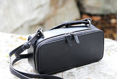 Handmade black purse leather crossbody bag purse shoulder bag for women - EverHandmade